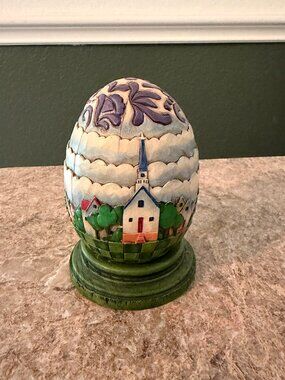 Jim Shore Easter Egg Heartwood Creek Church Scene Retired #4001852